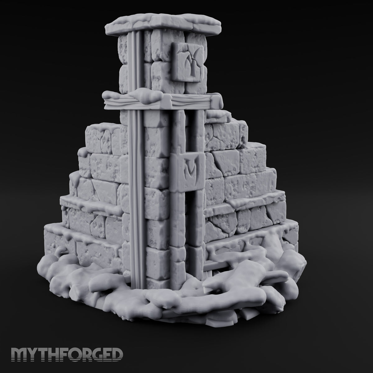 Snow Capped Ruined Stone Wall F — Snow