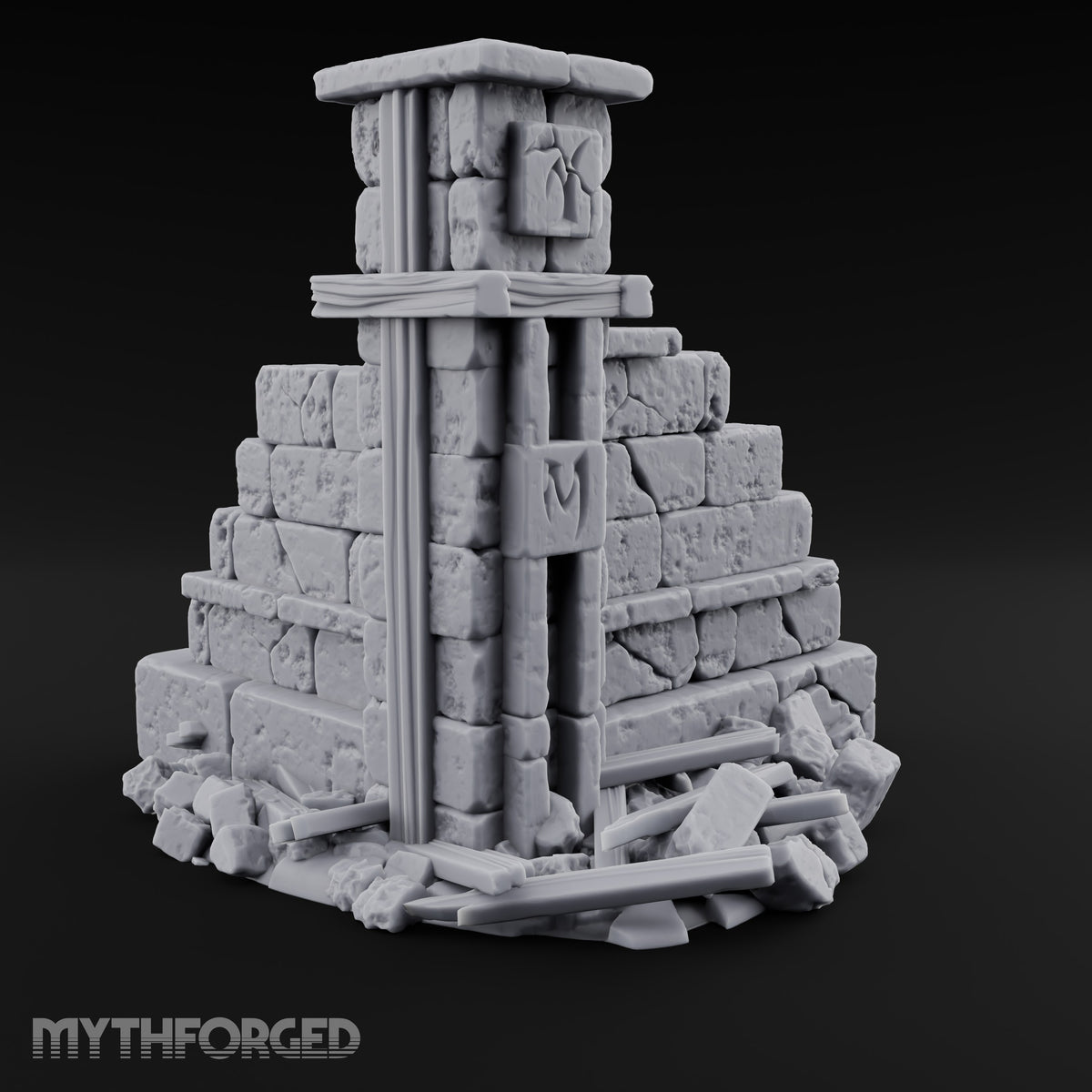 Snow Capped Ruined Stone Wall F — Standard