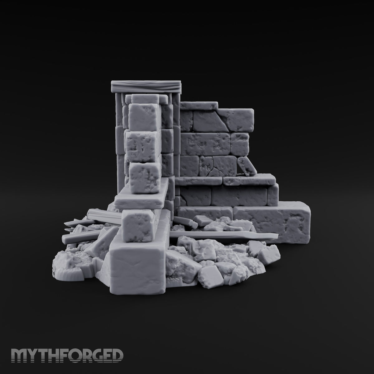 Snow Capped Ruined Stone Wall G — Standard