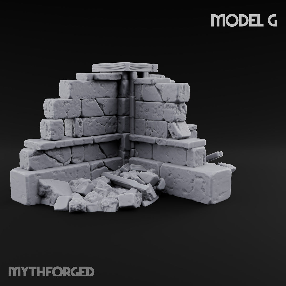 Snow Capped Ruined Stone Wall G — Standard