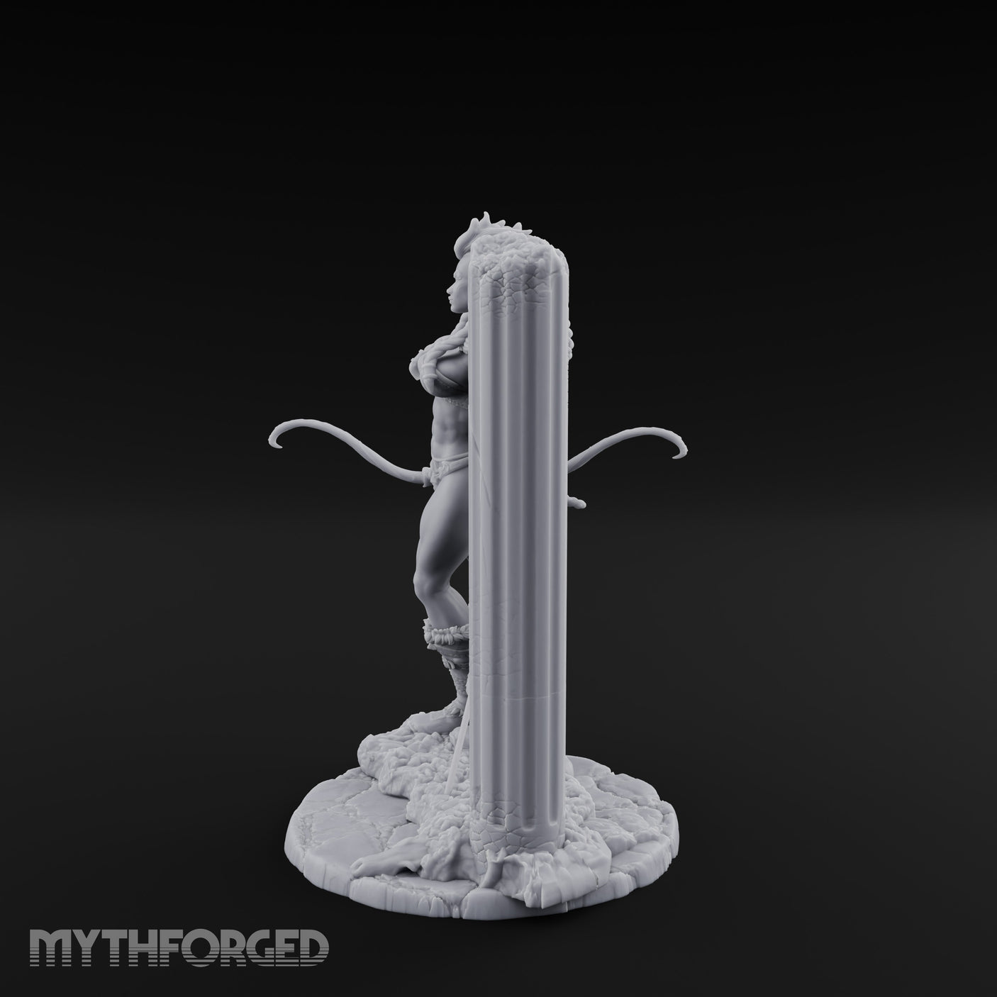 Wall Leaning Whip Ready Human Barbarian Miniature for Dungeons and Dragons, Pathfinder or other TTRPGs