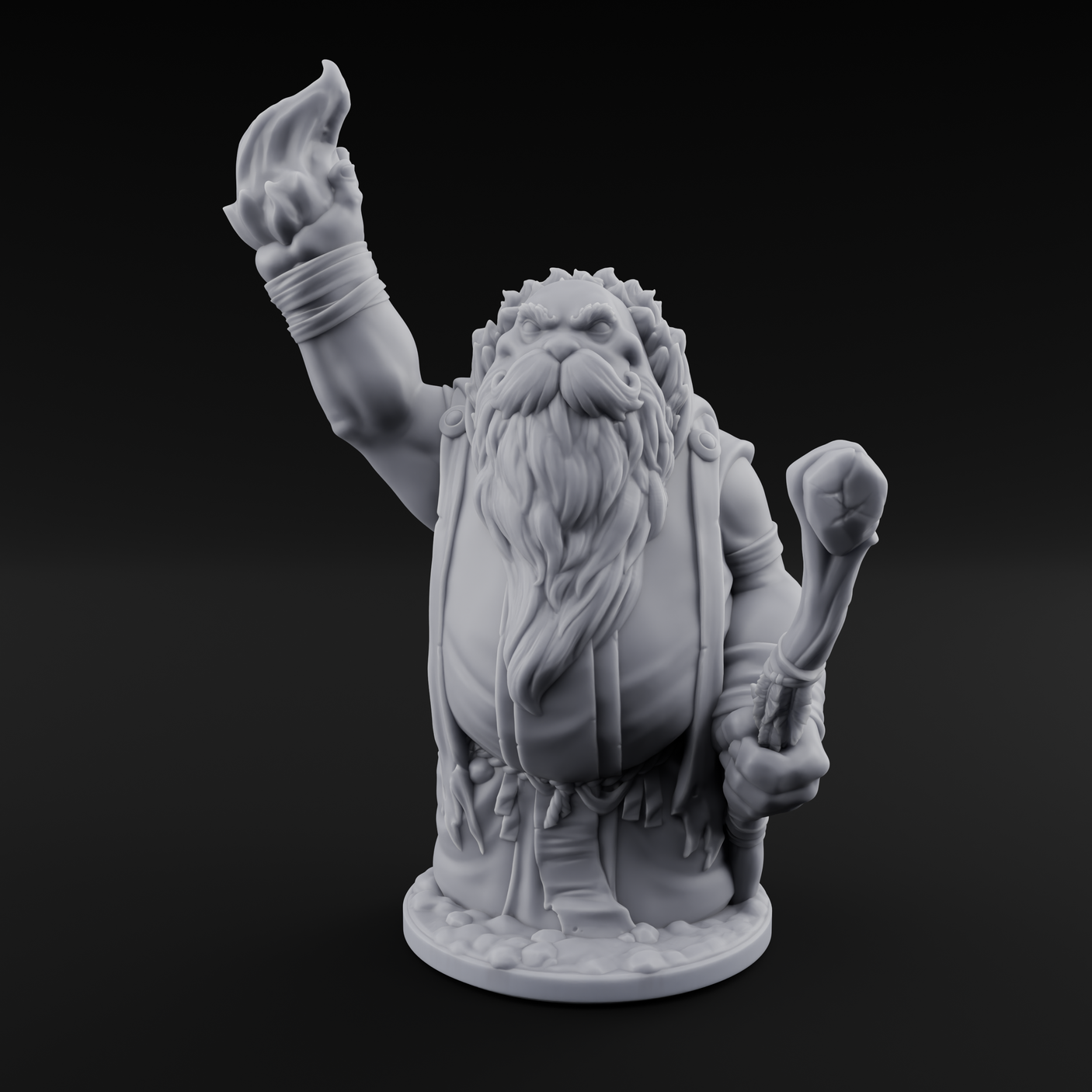 Flame Tossing Walrusfolk Mage Miniature for Dungeons and Dragons, Pathfinder or other TTRPGs