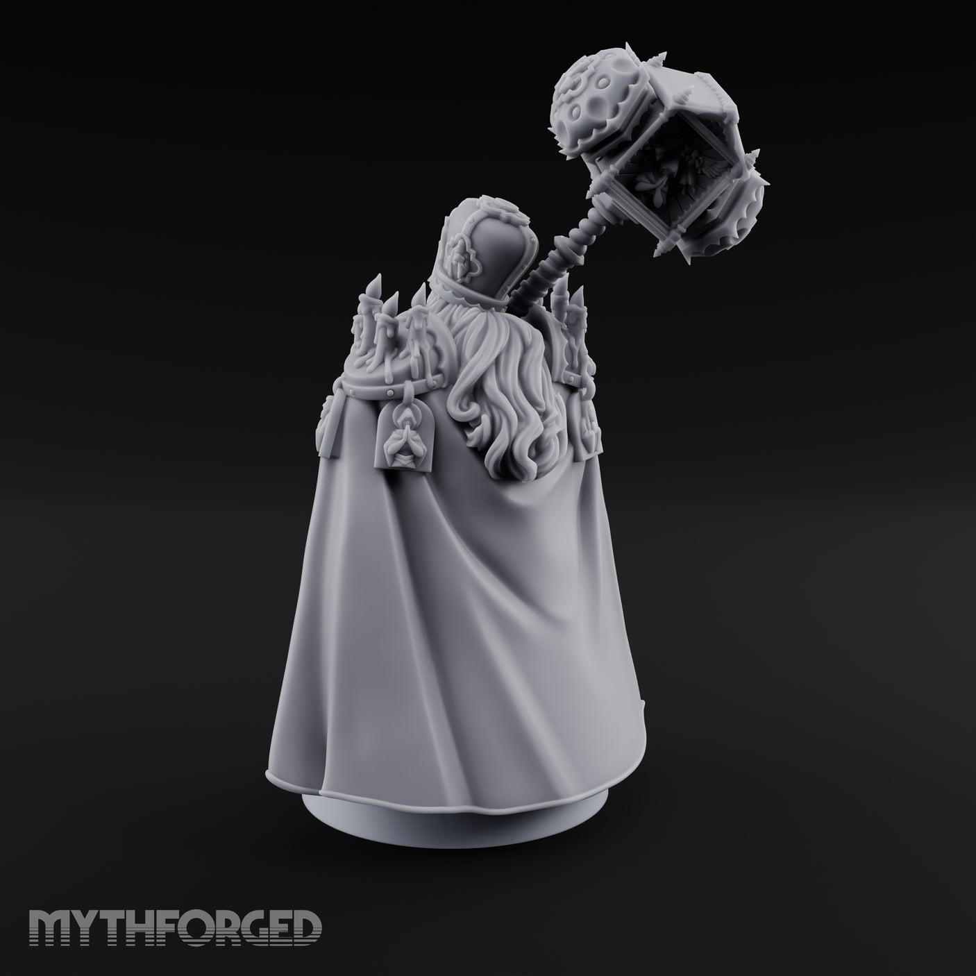 Shouldering Mighty Hammer Lord Miniature for Dungeons and Dragons, Pathfinder or other TTRPGs