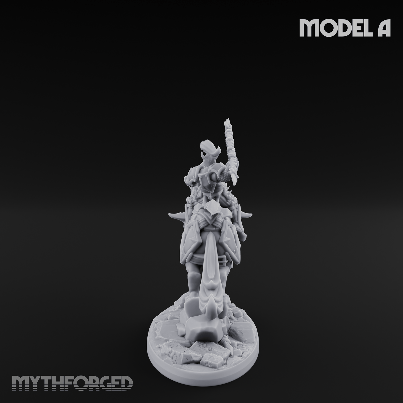 Fist Raised Triumphant War Stallion Warlord A Miniature for Dungeons and Dragons, Pathfinder or other TTRPGs