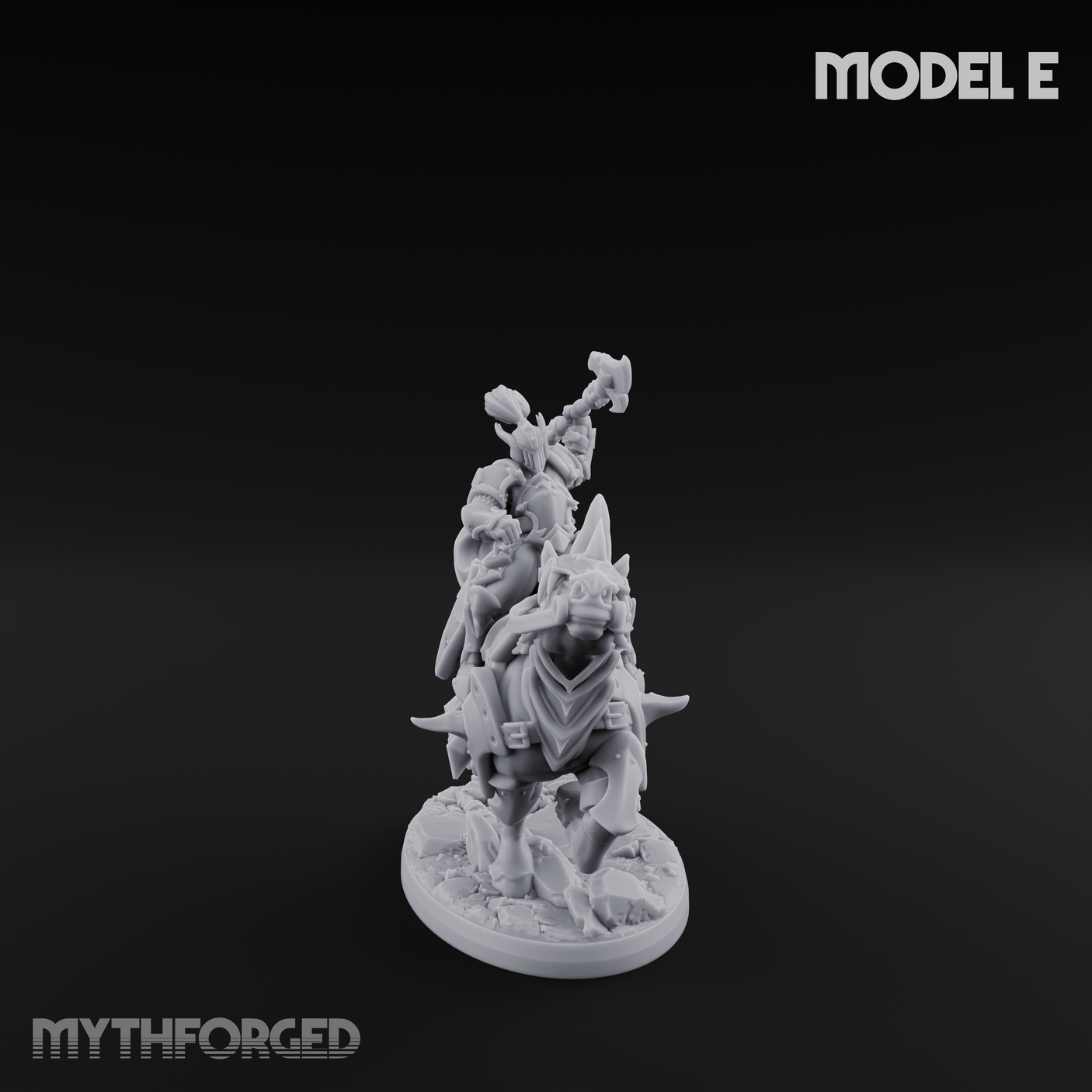 Fist Raised Triumphant War Stallion Warlord Miniature for Dungeons and Dragons, Pathfinder or other TTRPGs
