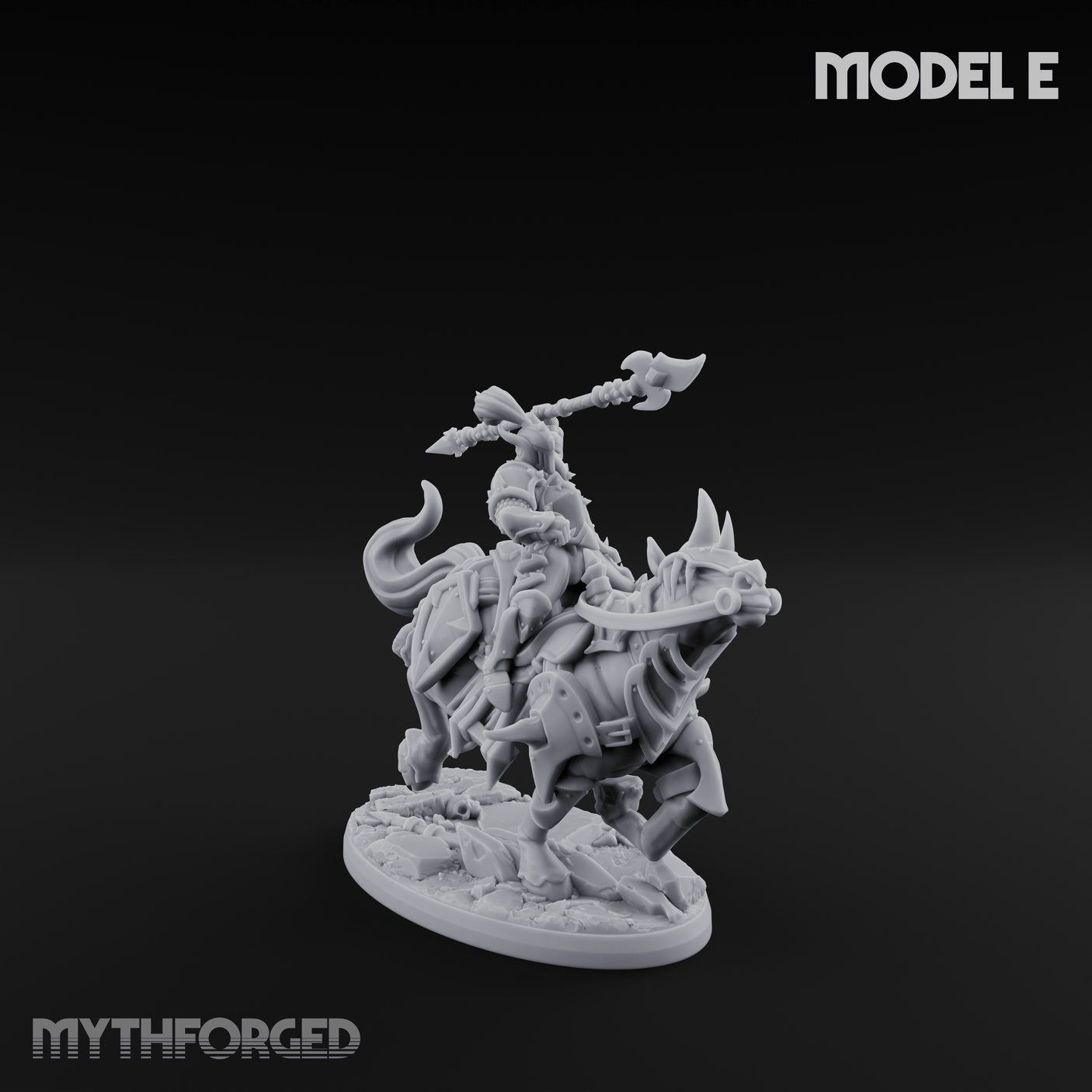 Fist Raised Triumphant War Stallion Warlord Miniature for Dungeons and Dragons, Pathfinder or other TTRPGs