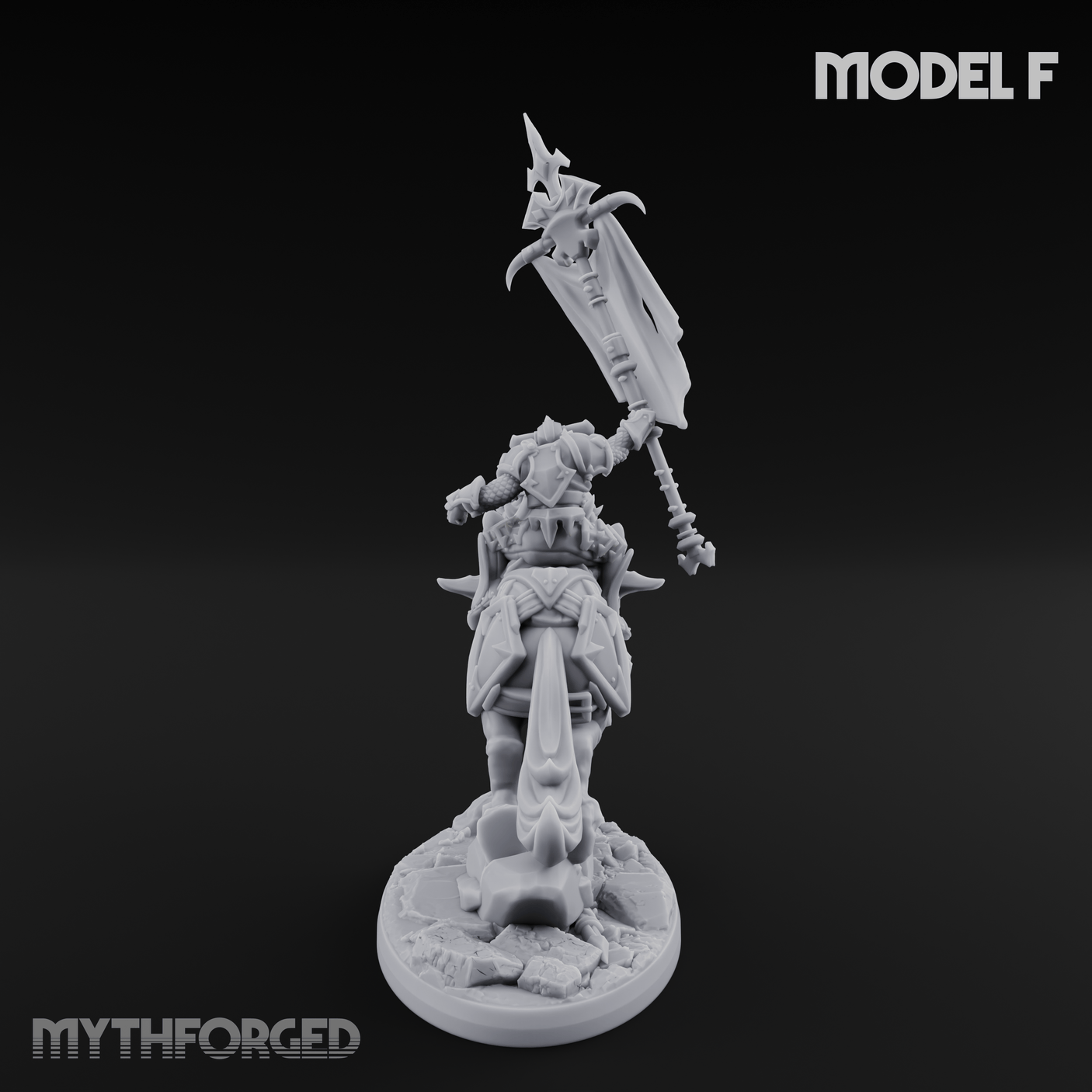 Fist Raised Triumphant War Stallion Warlord F Miniature for Dungeons and Dragons, Pathfinder or other TTRPGs