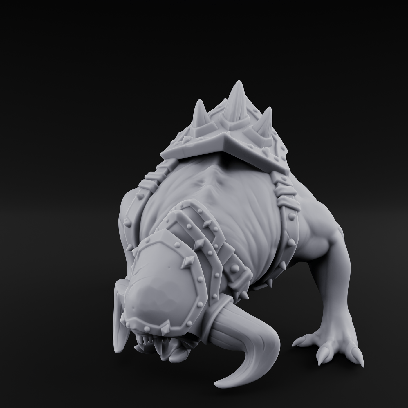 Muzzled And Snarling Hell Hound Warbeast Miniature for Dungeons and Dragons, Pathfinder or other TTRPGs