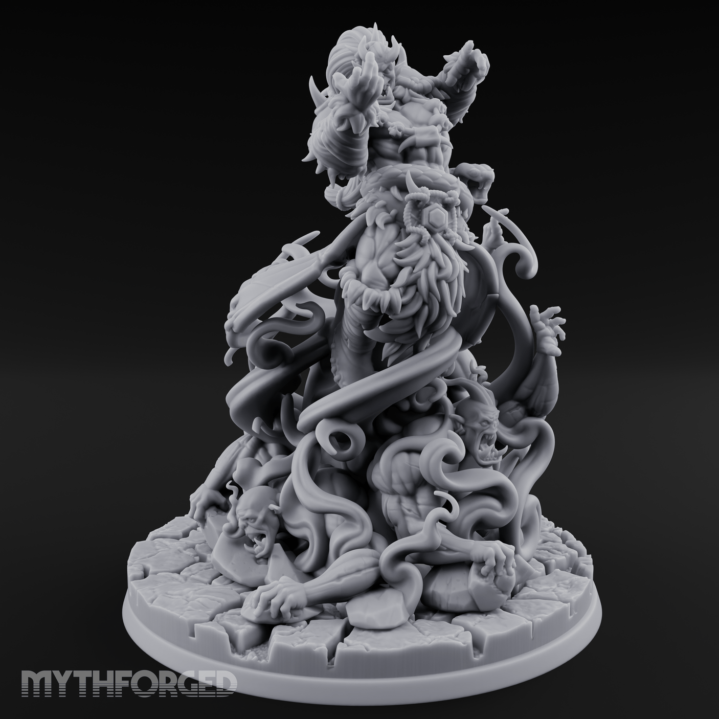 Tentacles Writhing Upward Orc Warlock Miniature for Dungeons and Dragons, Pathfinder or other TTRPGs