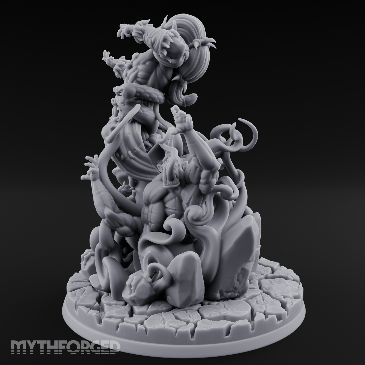 Tentacles Writhing Upward Orc Warlock Miniature for Dungeons and Dragons, Pathfinder or other TTRPGs