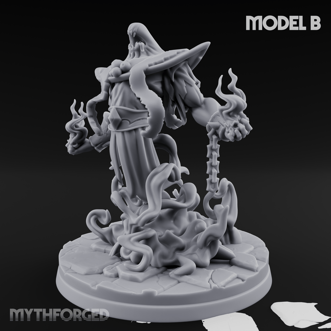 Chains Spread Wide Specter Warrior B Miniature for Dungeons and Dragons, Pathfinder or other TTRPGs