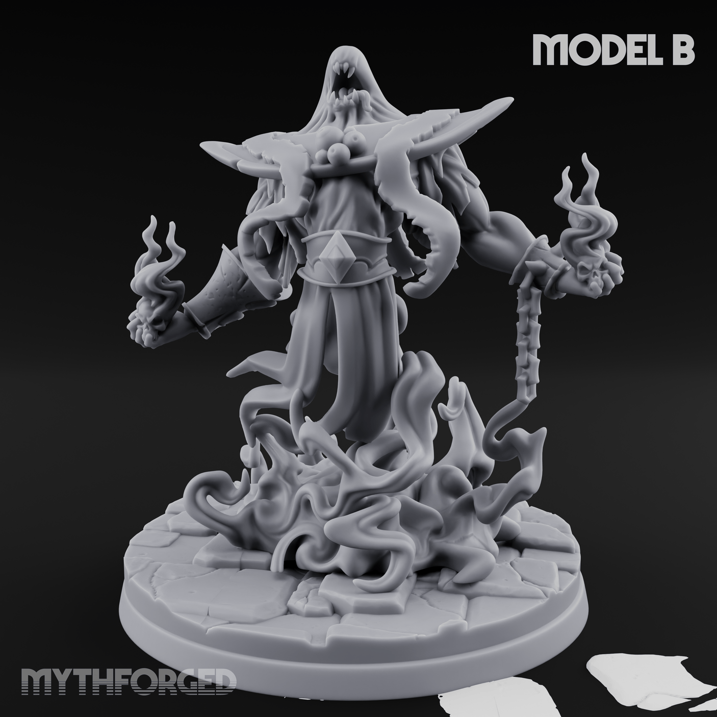 Chains Spread Wide Specter Warrior B Miniature for Dungeons and Dragons, Pathfinder or other TTRPGs