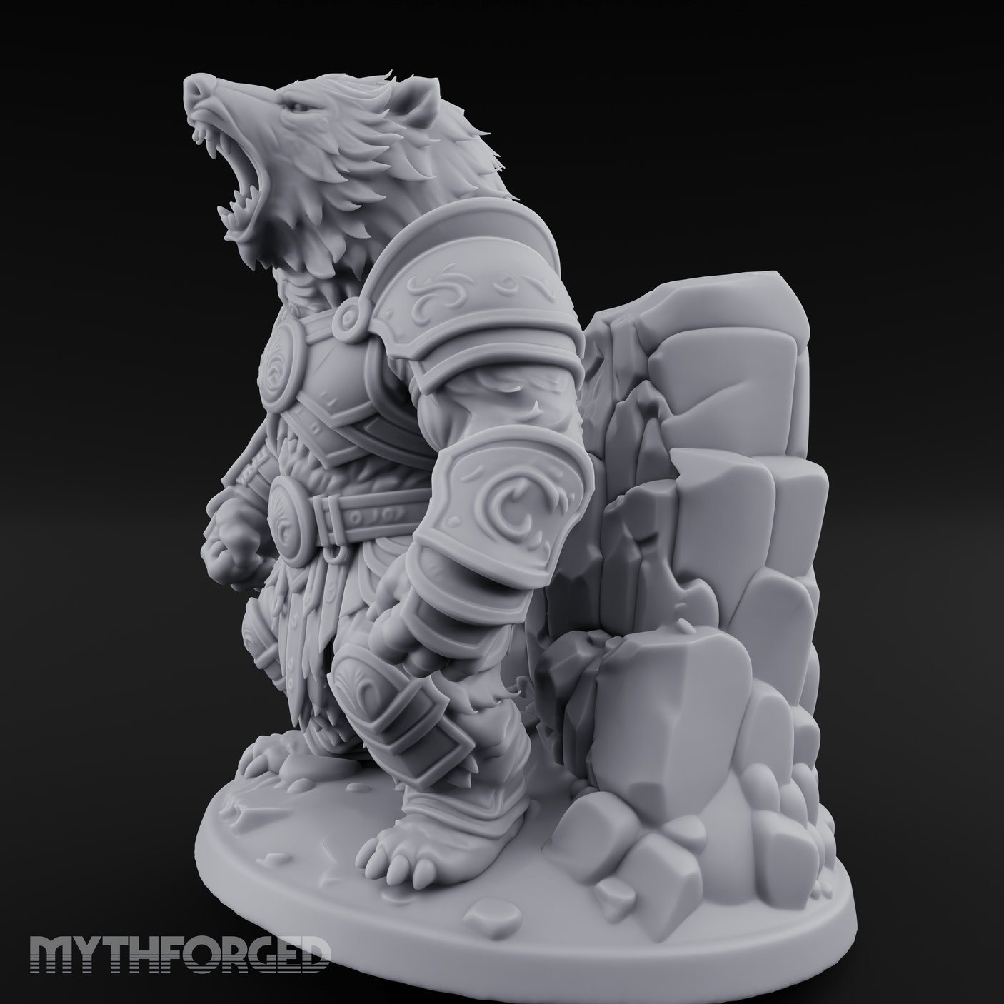 Roaring In Regalia Ursine Warrior Miniature for Dungeons and Dragons, Pathfinder or other TTRPGs