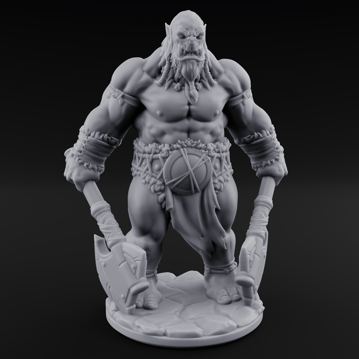 Dragging The Cleavers Orc Warriors Miniature for Dungeons and Dragons, Pathfinder or other TTRPGs