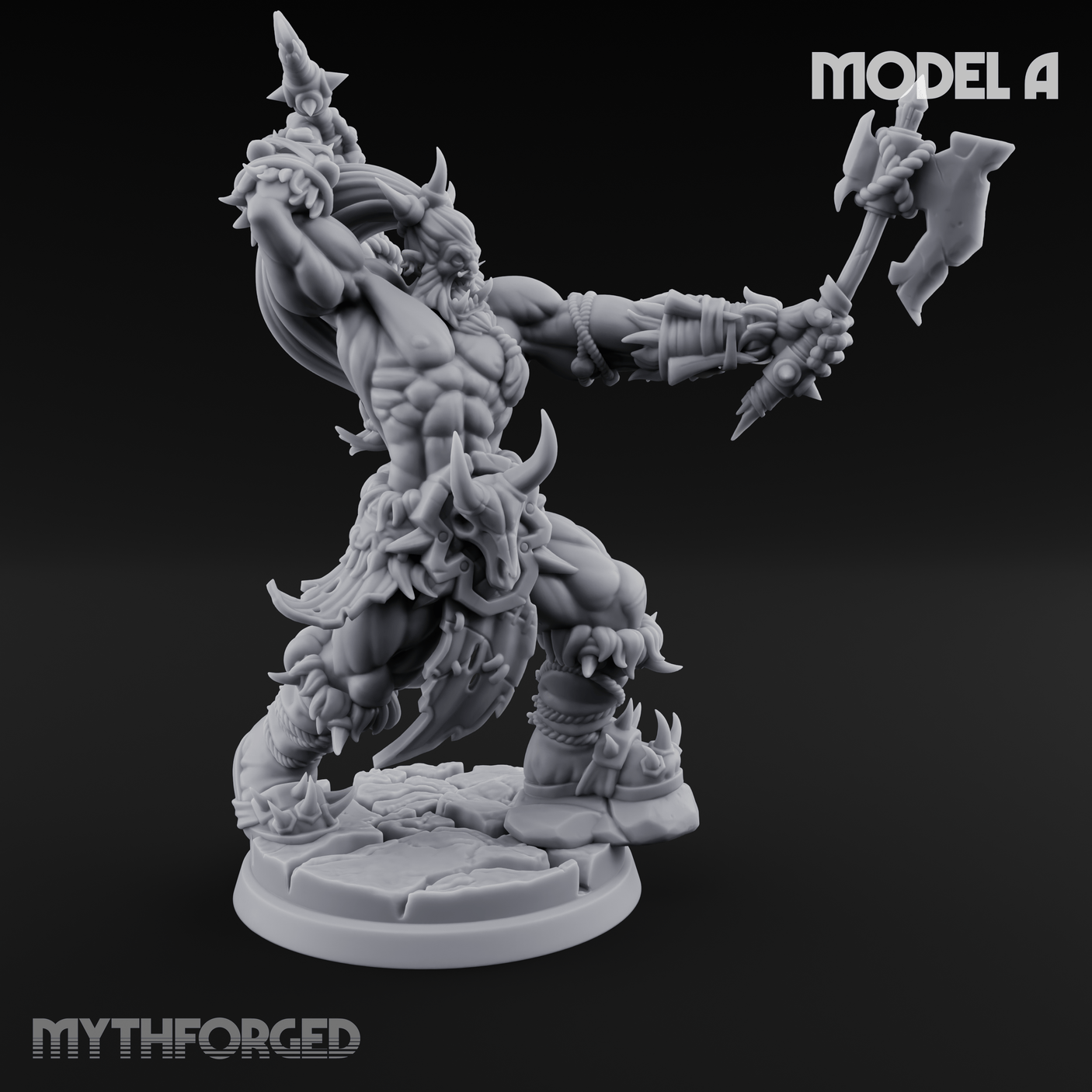 Stalwart Axe Orc Warriors A Miniature for Dungeons and Dragons, Pathfinder or other TTRPGs