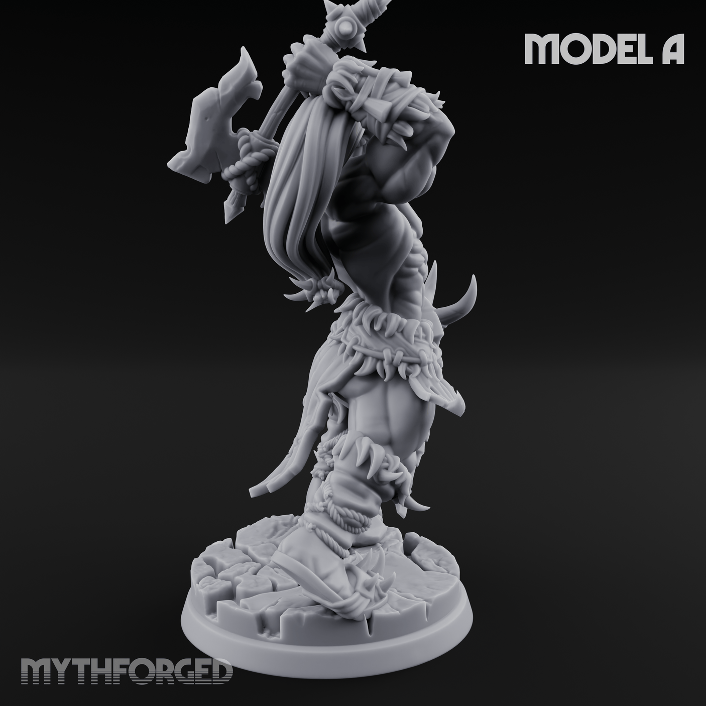 Stalwart Axe Orc Warriors A Miniature for Dungeons and Dragons, Pathfinder or other TTRPGs