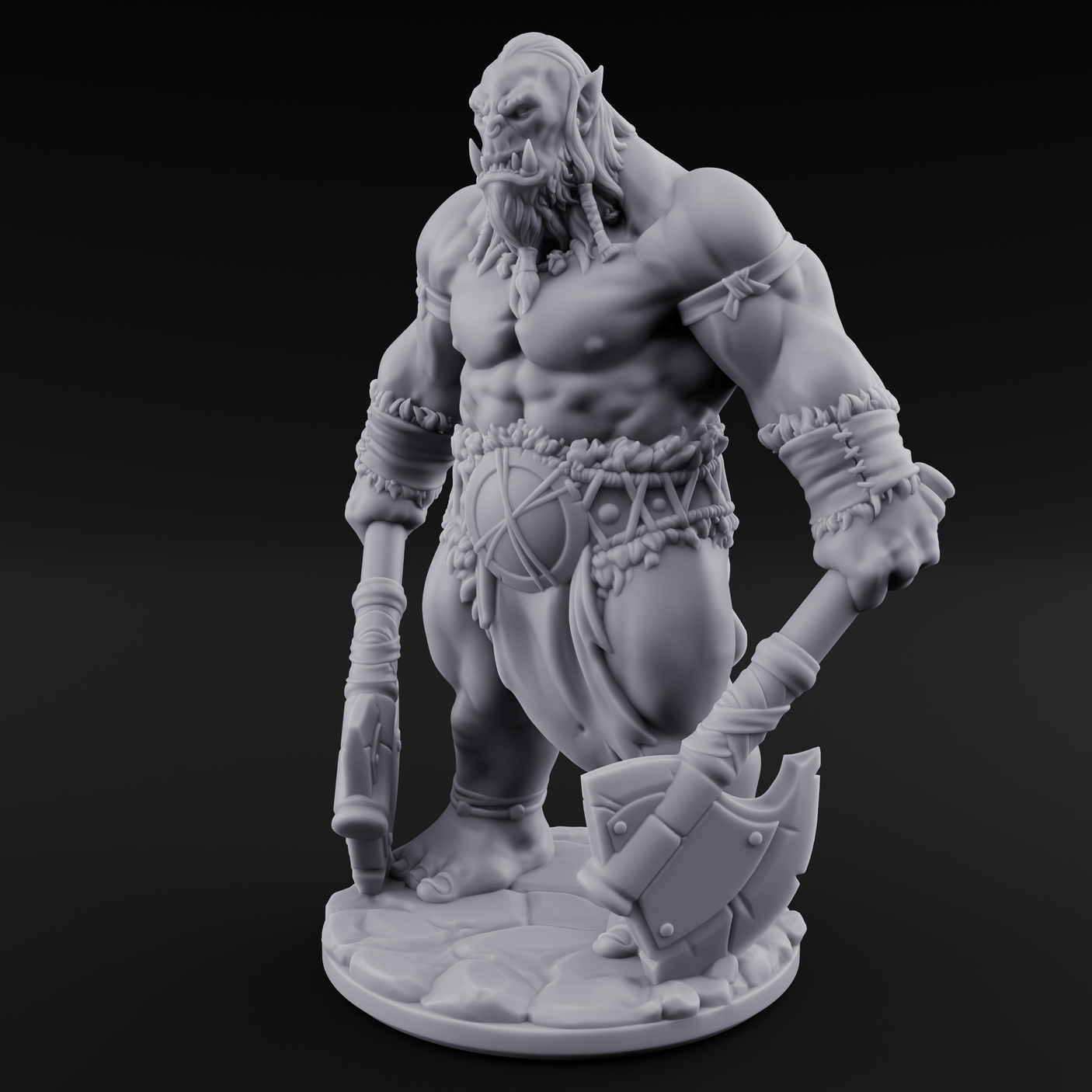 Dragging The Cleaver Orc Warrior A Miniature for Dungeons and Dragons, Pathfinder or other TTRPGs