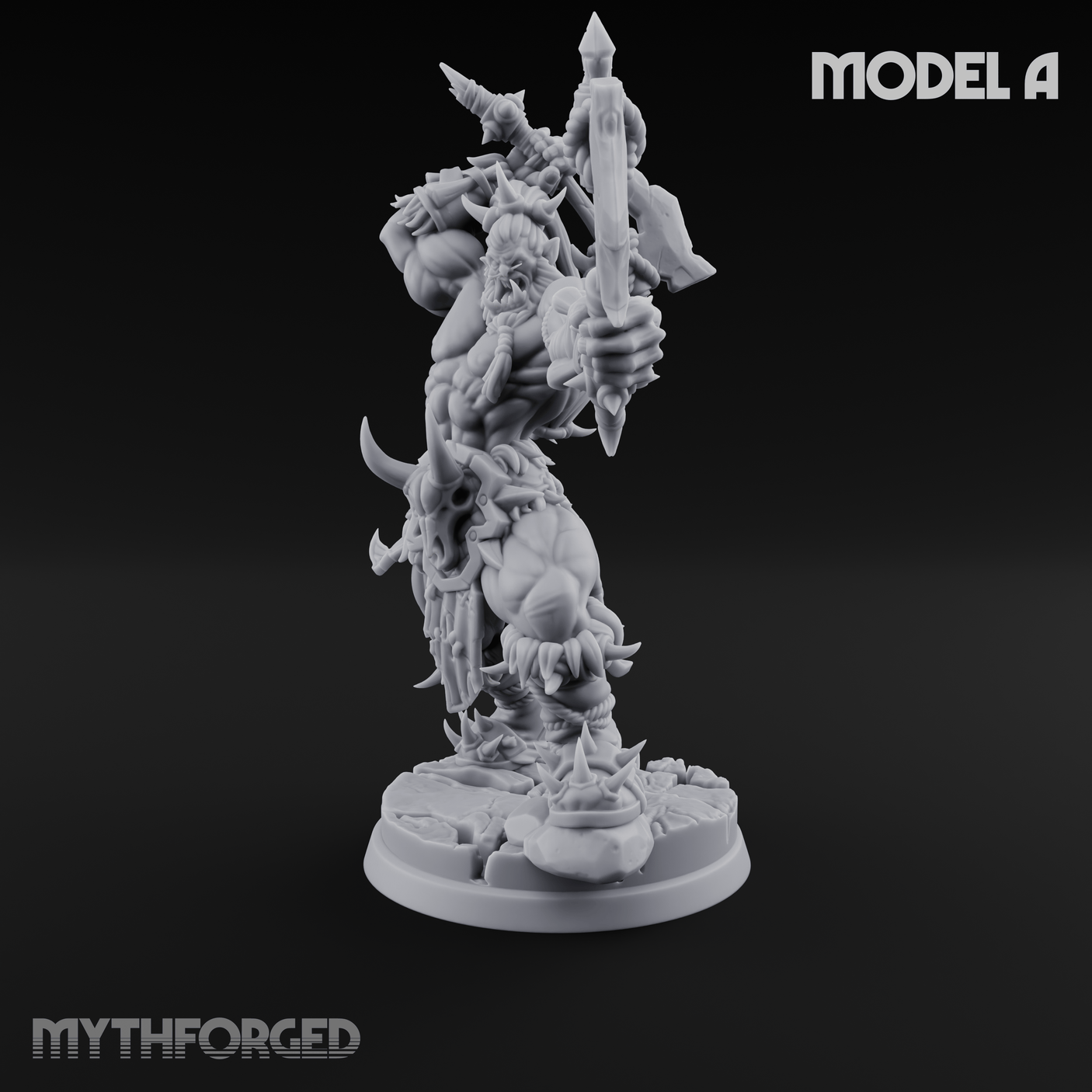 Stalwart Axe Orc Warriors A Miniature for Dungeons and Dragons, Pathfinder or other TTRPGs