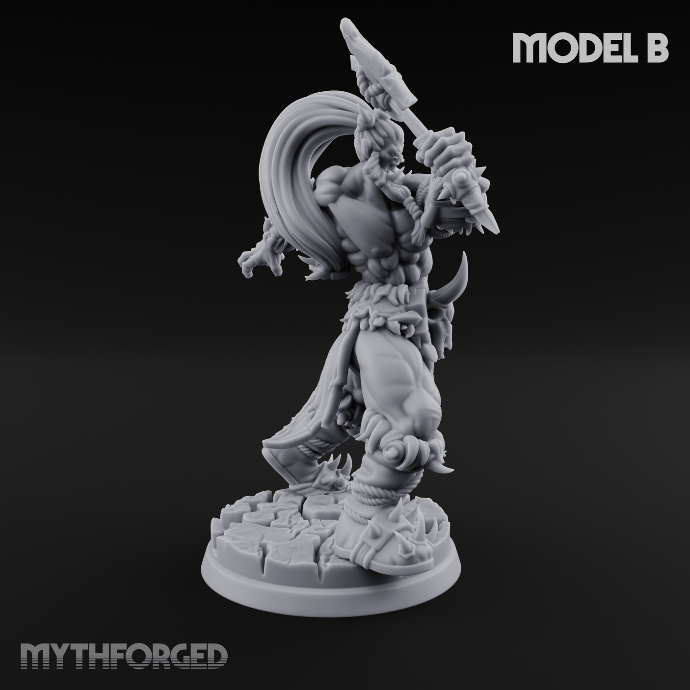 Stalwart Axe Orc Warriors B Miniature for Dungeons and Dragons, Pathfinder or other TTRPGs