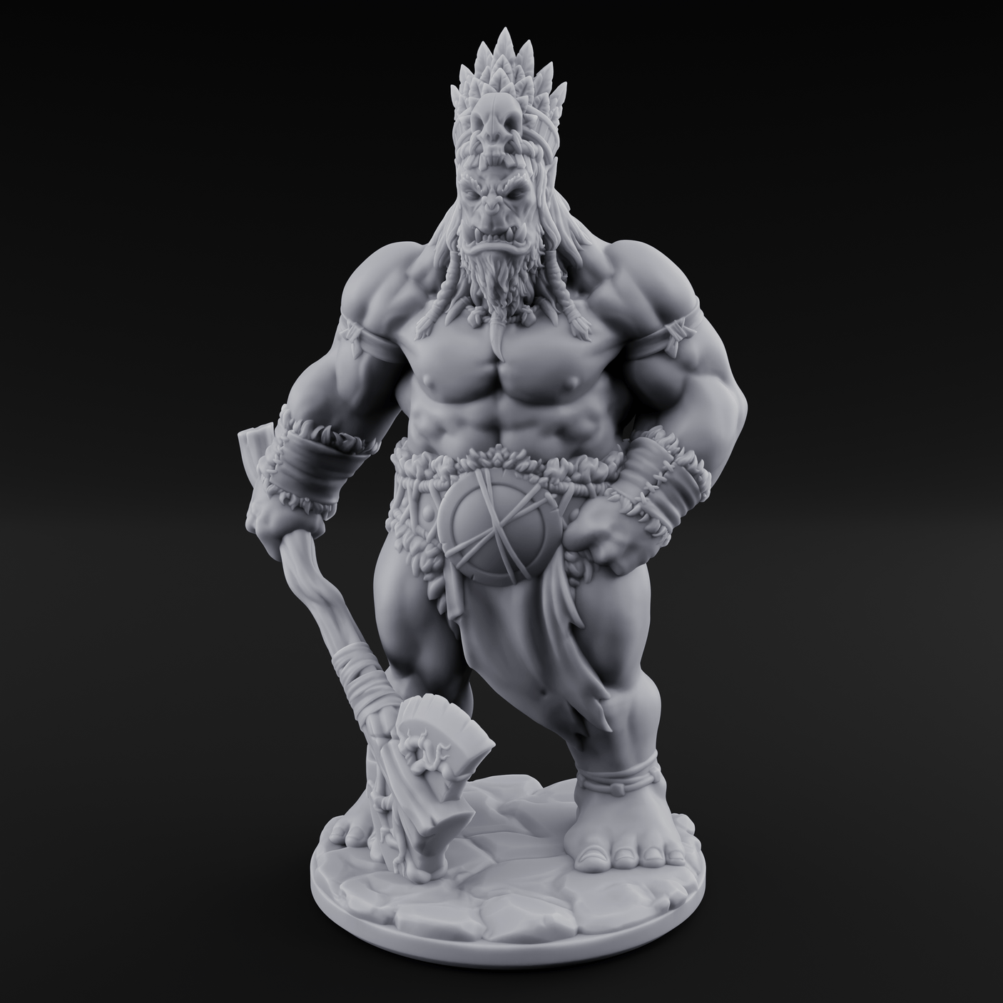 Dragging The Cleaver Orc Warrior B Miniature for Dungeons and Dragons, Pathfinder or other TTRPGs