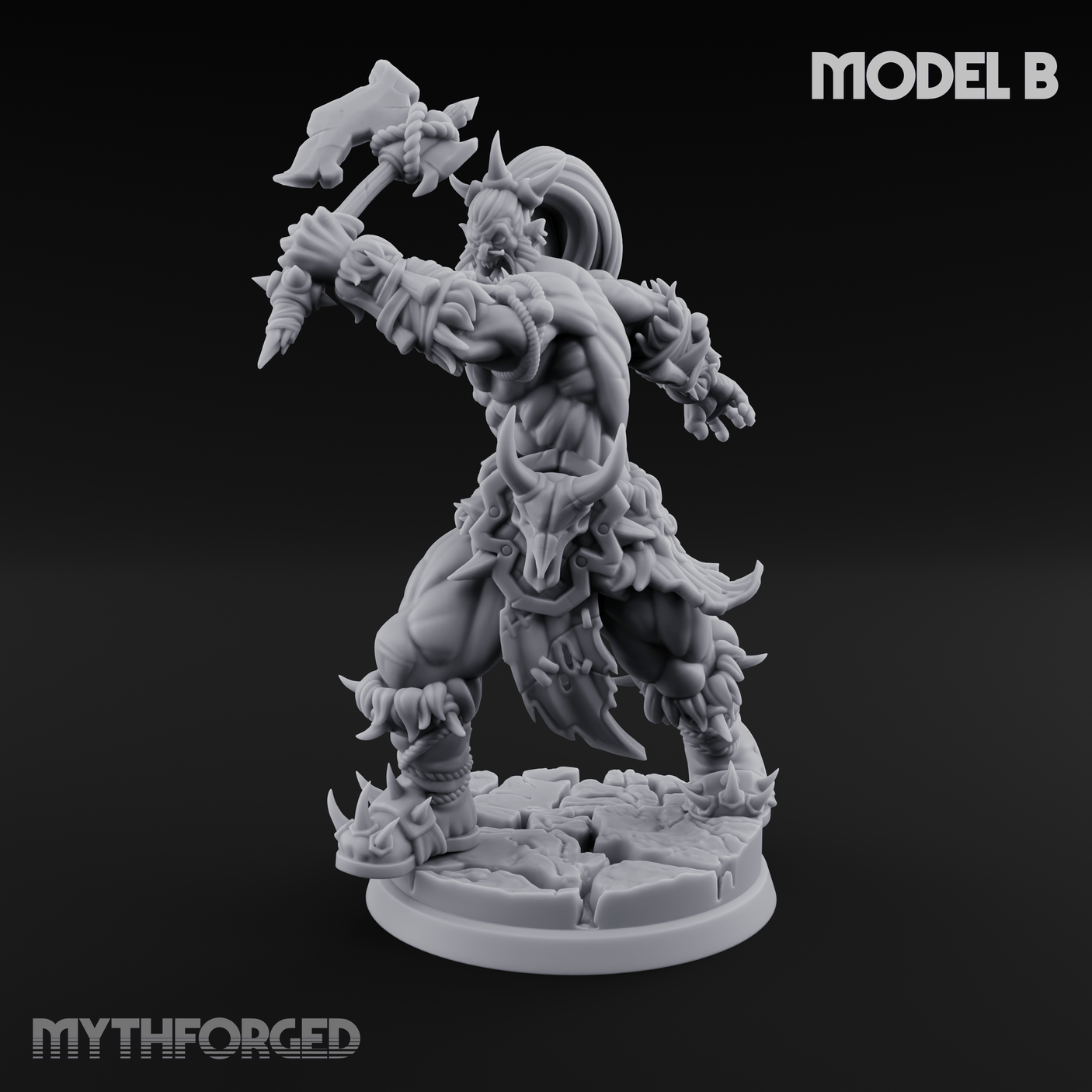 Stalwart Axe Orc Warriors B Miniature for Dungeons and Dragons, Pathfinder or other TTRPGs