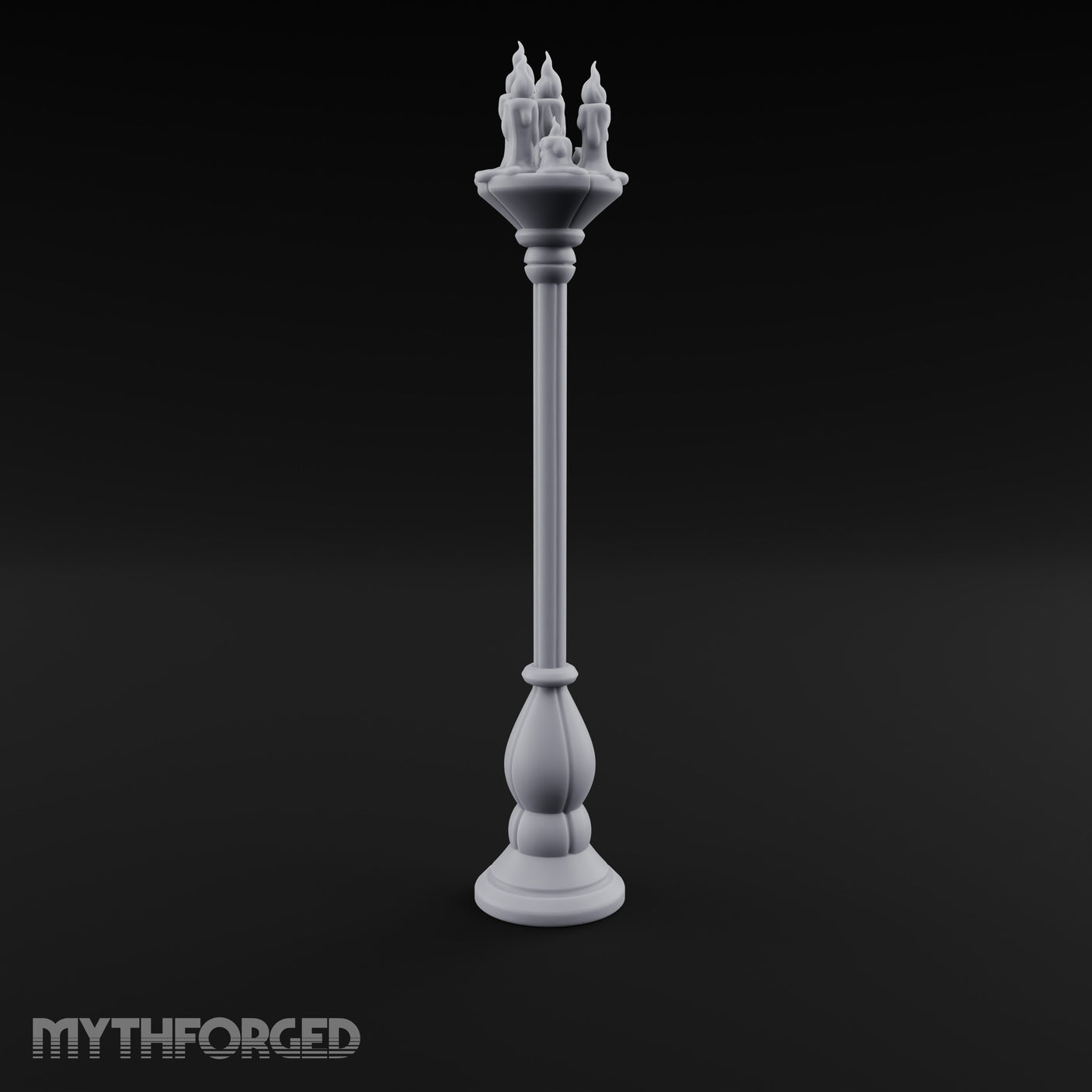 Wax-Dripped Flame-Crowned Candle Lamp Post Miniature for Dungeons and Dragons, Pathfinder or other TTRPGs