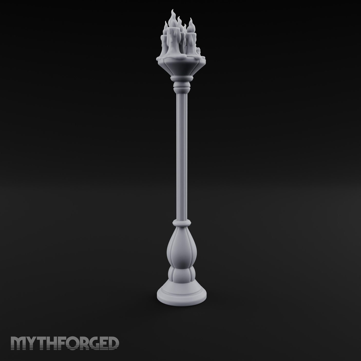 Wax-Dripped Flame-Crowned Candle Lamp Post Miniature for Dungeons and Dragons, Pathfinder or other TTRPGs