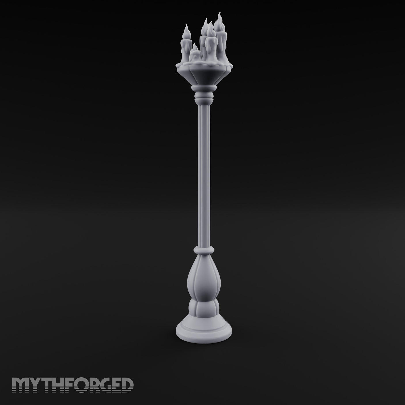 Wax-Dripped Flame-Crowned Candle Lamp Post Miniature for Dungeons and Dragons, Pathfinder or other TTRPGs