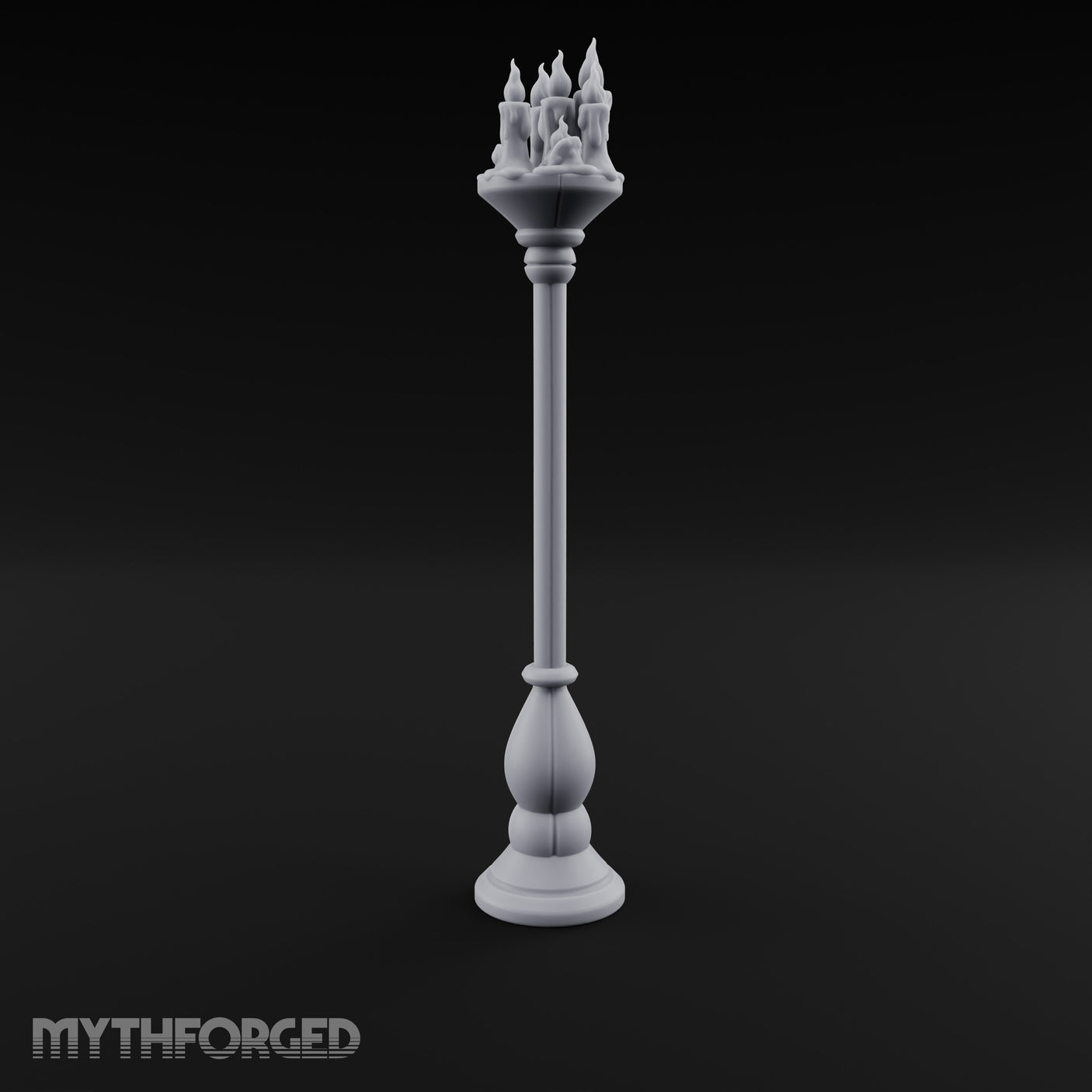 Wax-Dripped Flame-Crowned Candle Lamp Post Miniature for Dungeons and Dragons, Pathfinder or other TTRPGs