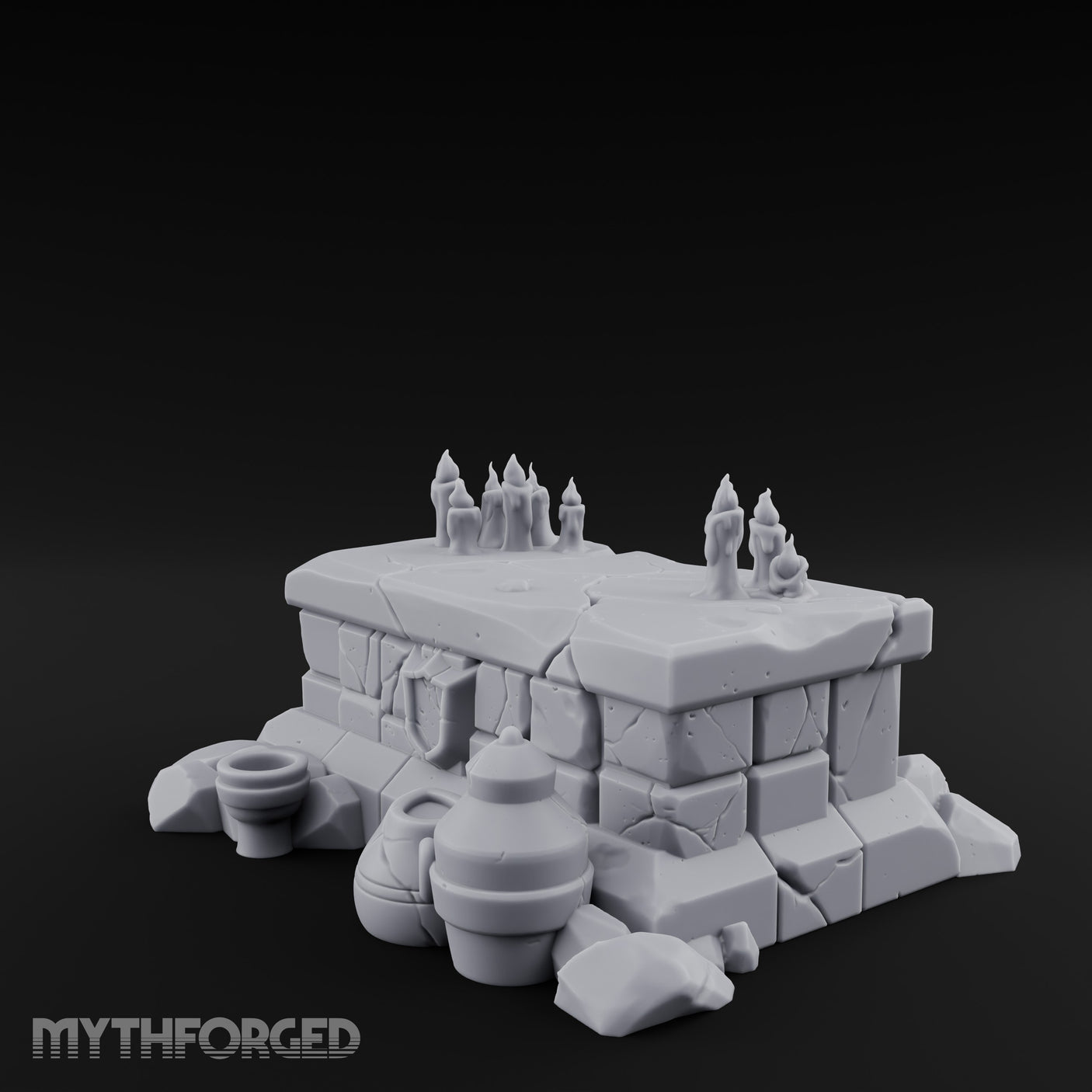 Wax-Pooled Offering-Ringed Stone Tomb Altar gallery 6