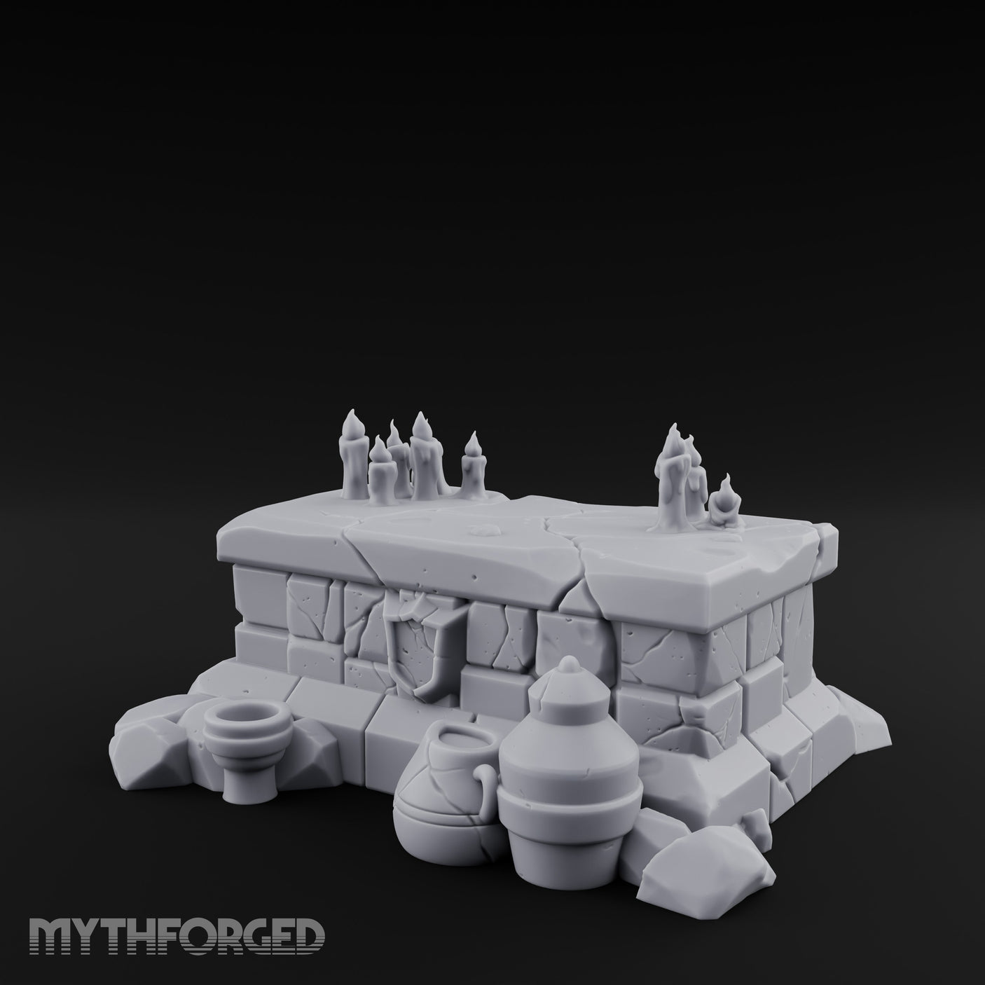 Wax-Pooled Offering-Ringed Stone Tomb Altar gallery 7