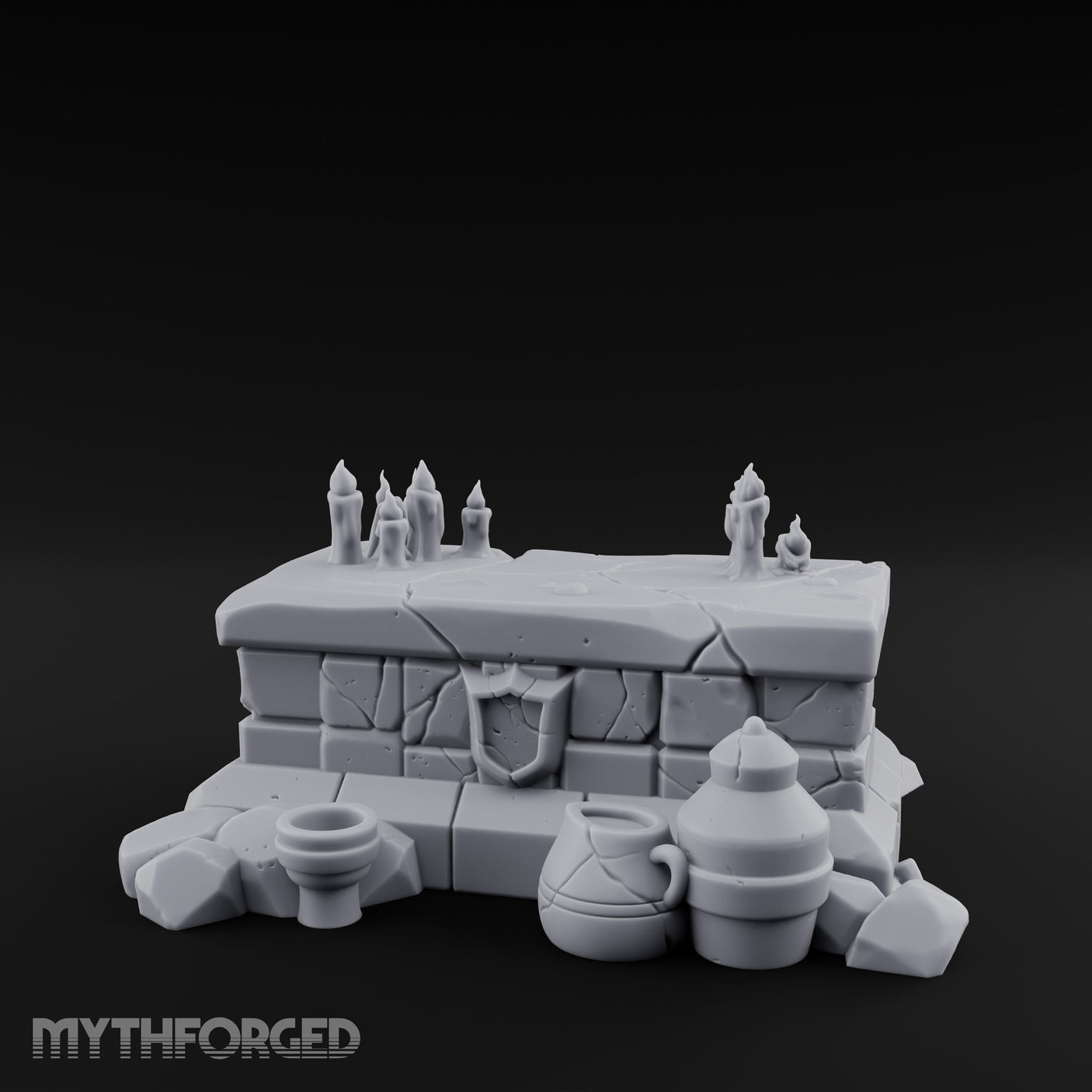 Wax-Pooled Offering-Ringed Stone Tomb Altar gallery 9
