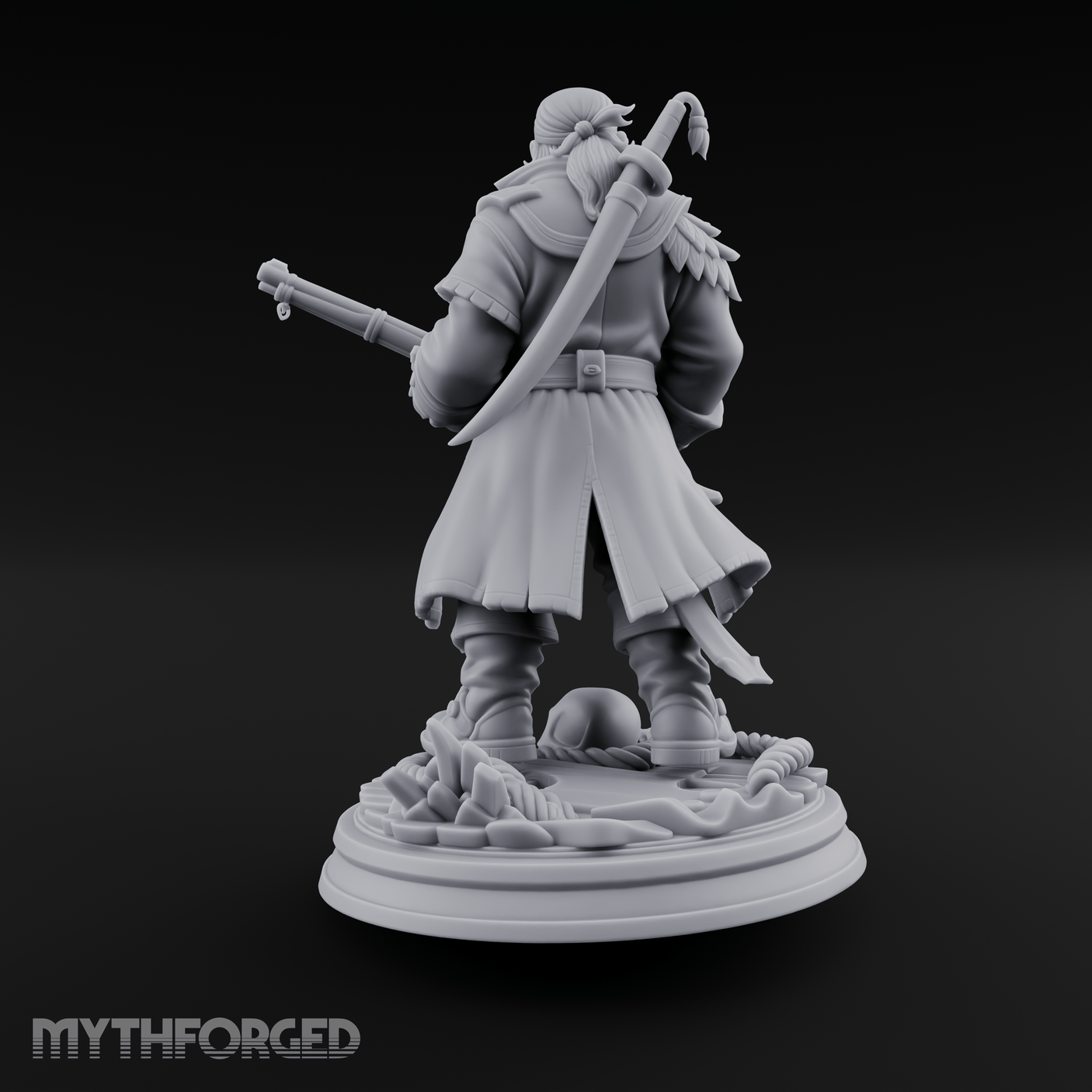 Grinning With Rifle Gunslinger Miniature for Dungeons and Dragons, Pathfinder or other TTRPGs