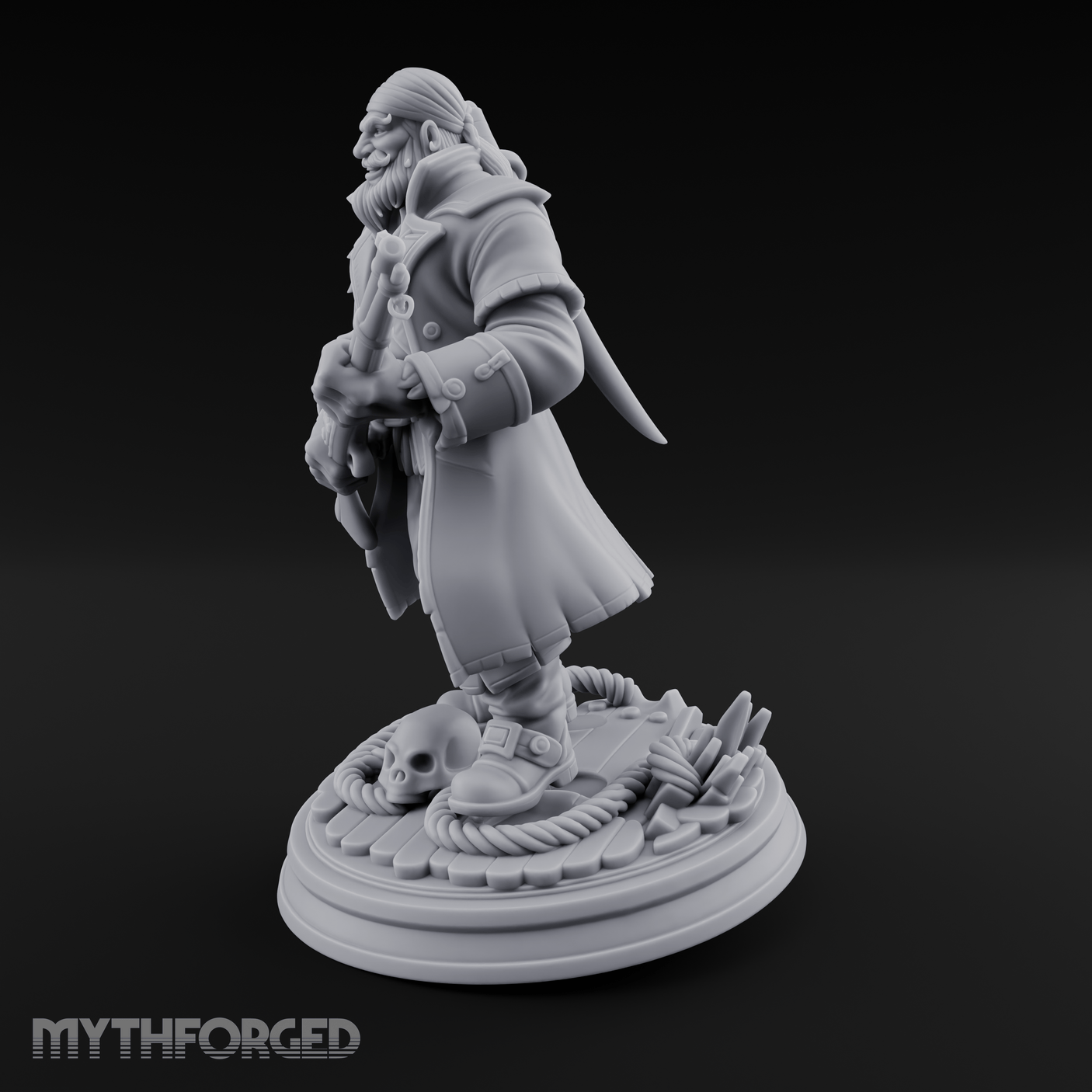 Grinning With Rifle Gunslinger Miniature for Dungeons and Dragons, Pathfinder or other TTRPGs