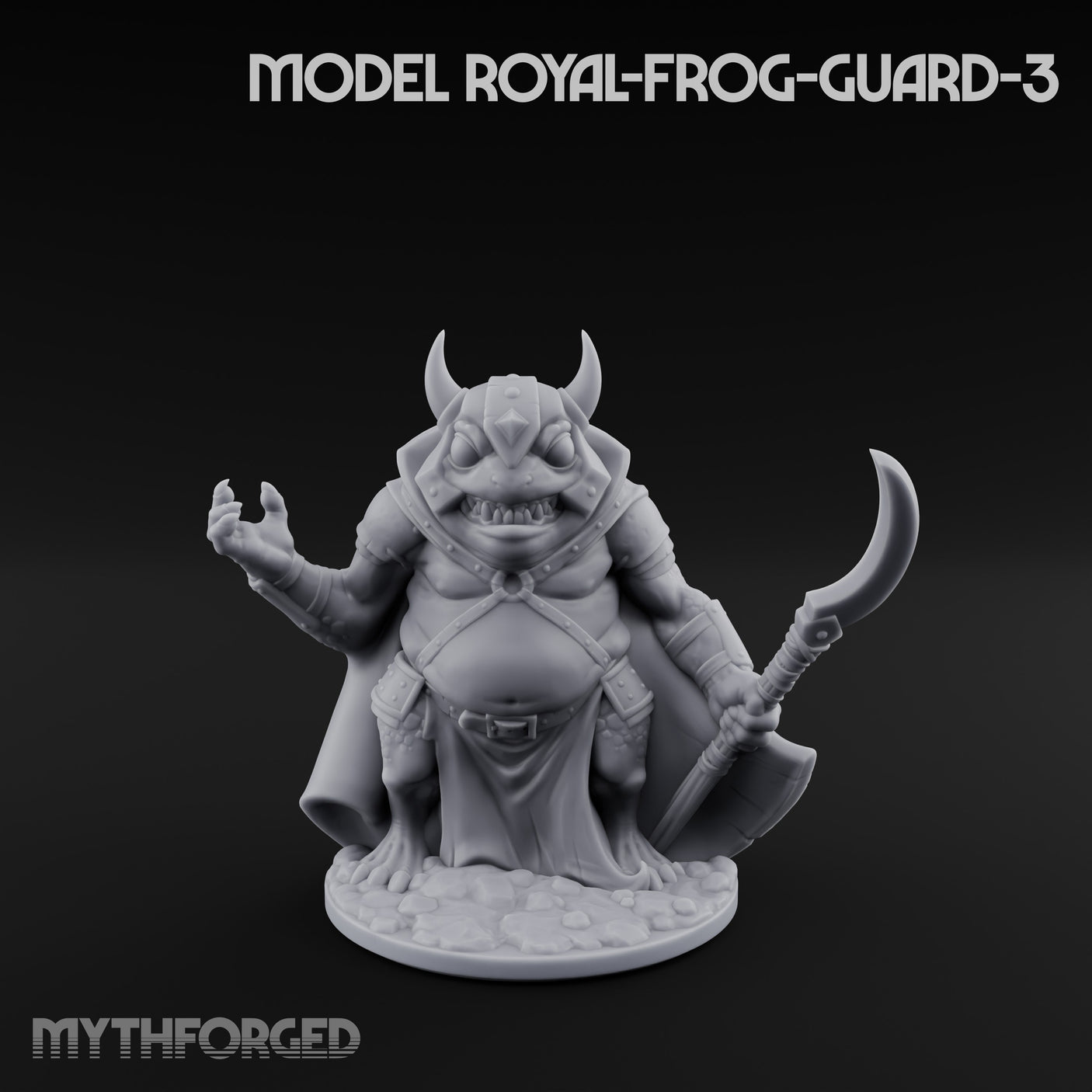 Weapon Wielding Bullywug Guards Miniature for Dungeons and Dragons, Pathfinder or other TTRPGs
