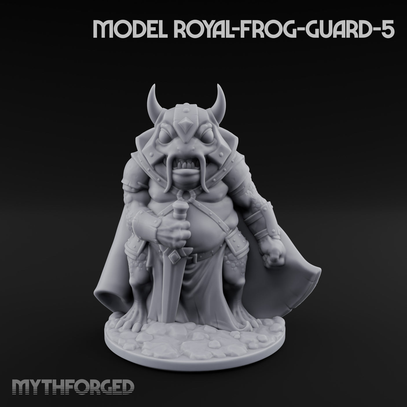 Weapon Wielding Bullywug Guards Miniature for Dungeons and Dragons, Pathfinder or other TTRPGs