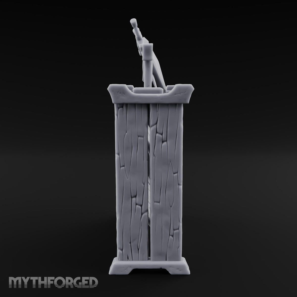 Sharpened Sales Pitch Wooden Weapons Display Rack — Empty