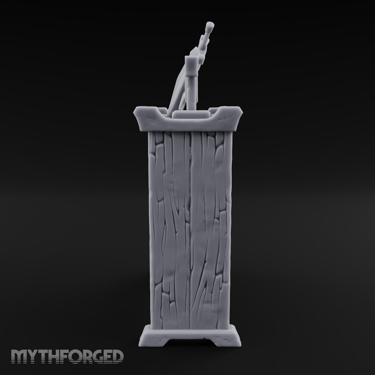 Sharpened Sales Pitch Wooden Weapons Display Rack — Stocked