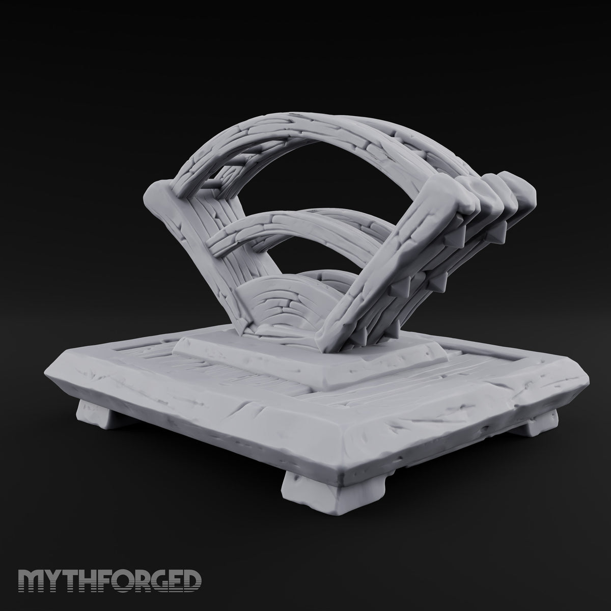Five Blades, One Fan Wooden Sword Display Rack — Empty