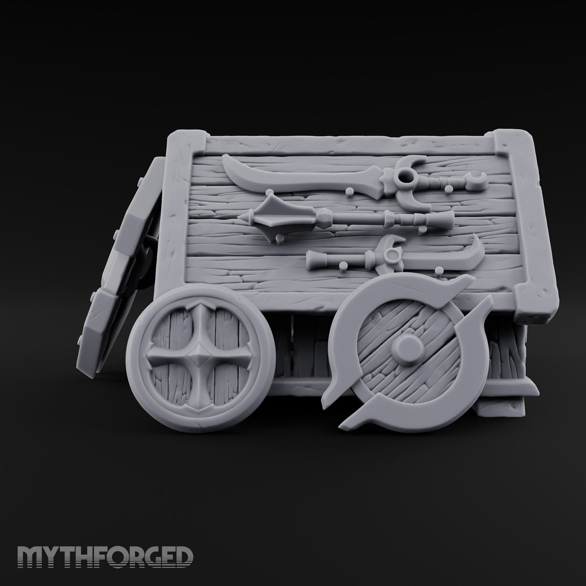 Wheels Fitted, Arsenal Hidden Wooden Weapons Crate on Wheels — Stocked