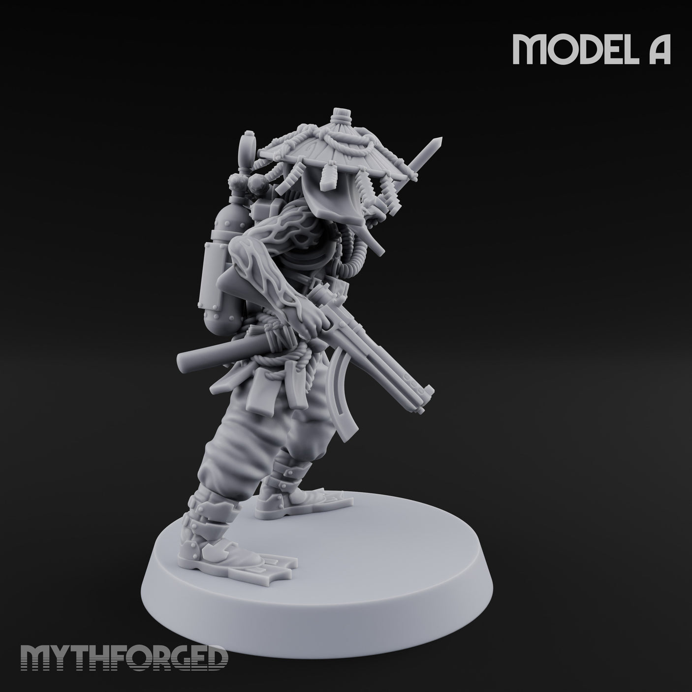 Weird War Amphibious Assaulting Japanese Soldier A Miniature for Dungeons and Dragons, Pathfinder or other TTRPGs