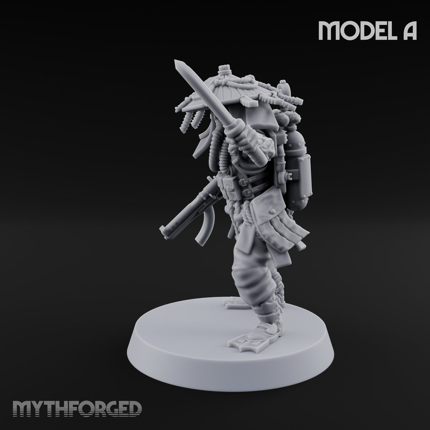Weird War Amphibious Assaulting Japanese Soldier A Miniature for Dungeons and Dragons, Pathfinder or other TTRPGs