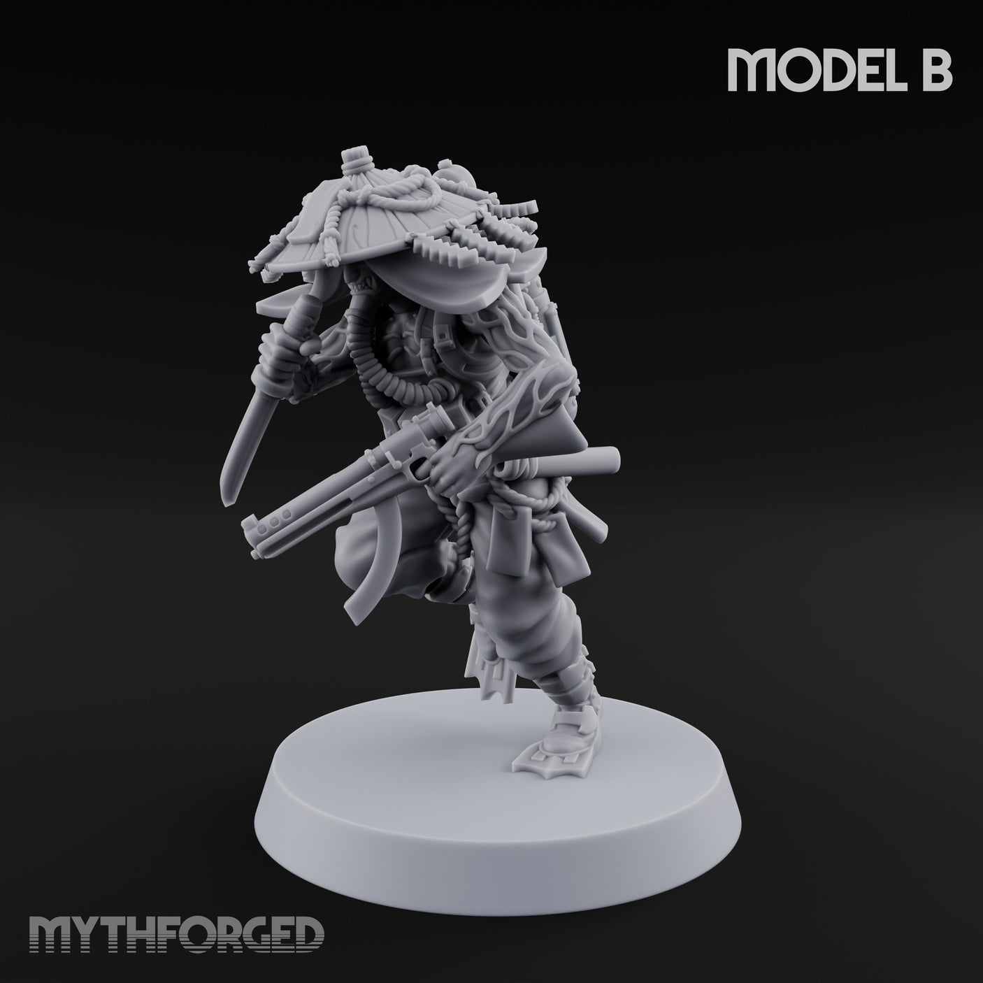 Weird War Amphibious Assaulting Japanese Soldier B Miniature for Dungeons and Dragons, Pathfinder or other TTRPGs