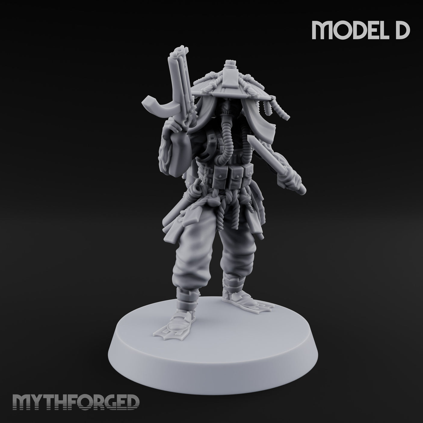 Weird War Amphibious Assaulting Japanese Soldier D Miniature for Dungeons and Dragons, Pathfinder or other TTRPGs