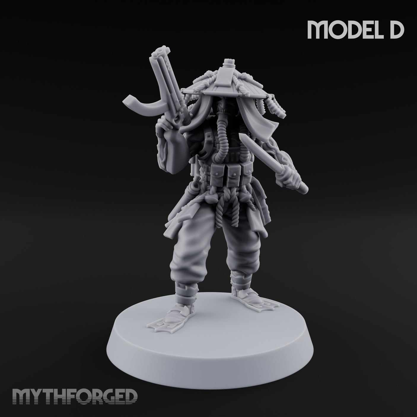 Weird War Amphibious Assaulting Japanese Soldier D Miniature for Dungeons and Dragons, Pathfinder or other TTRPGs