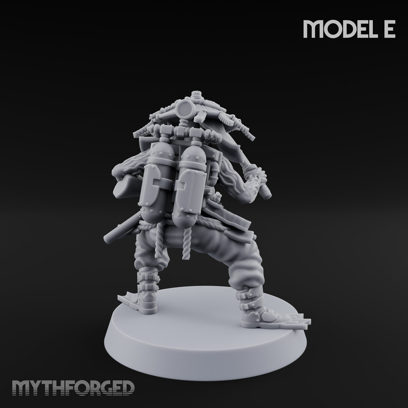 Weird War Amphibious Assaulting Japanese Soldier E Miniature for Dungeons and Dragons, Pathfinder or other TTRPGs