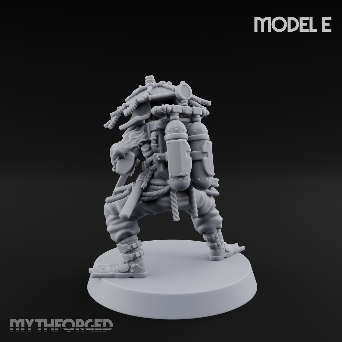 Weird War Amphibious Assaulting Japanese Soldier E Miniature for Dungeons and Dragons, Pathfinder or other TTRPGs