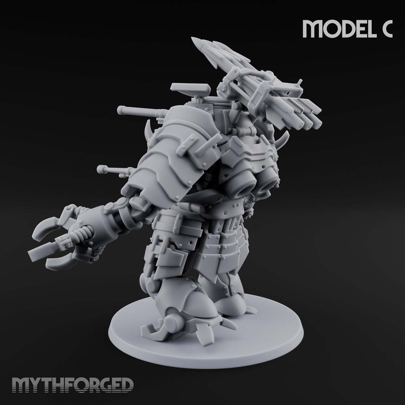 Weird War Claw Stomping Mech Walker C Miniature for Dungeons and Dragons, Pathfinder or other TTRPGs