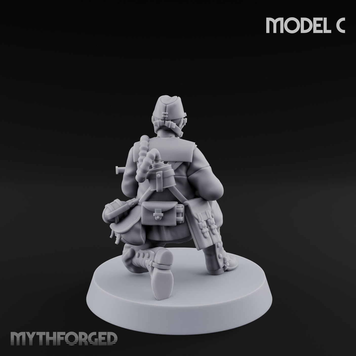Weird War Gas Masked Gunning Japanese Trooper C Miniature for Dungeons and Dragons, Pathfinder or other TTRPGs
