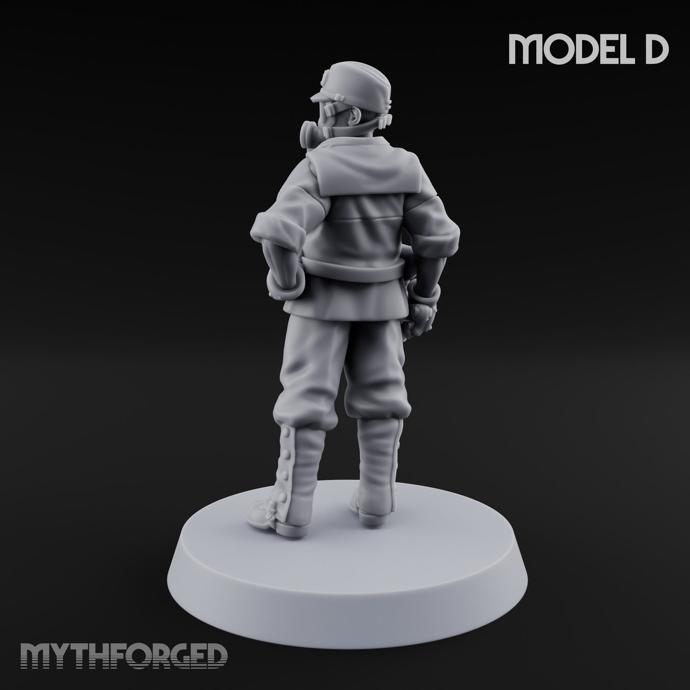 Weird War Gas Masked Gunning Japanese Trooper D Miniature for Dungeons and Dragons, Pathfinder or other TTRPGs
